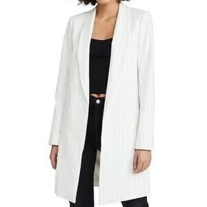 Alice + Olivia NWT Kylie Long Stripe Jacket Size M Shawl Collar Open Front Lined